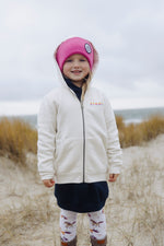 Lade dir das Bild in den Galerie-Viewer, Kids Hoodie Zipper Jacke, IVORY, Rainbow Sonne
