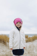 Lade dir das Bild in den Galerie-Viewer, Kids Hoodie Zipper Jacke, IVORY, Rainbow Sonne
