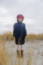 Lade dir das Bild in den Galerie-Viewer, Kids Hoodie Zipper Jacke, Navy, Rainbow-Sonne
