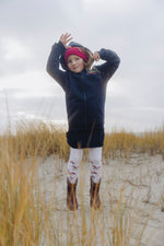 Lade dir das Bild in den Galerie-Viewer, Kids Hoodie Zipper Jacke, Navy, Rainbow-Sonne
