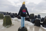 Lade dir das Bild in den Galerie-Viewer, Hoodie schwarz mit Rainbow Sonne, UNISEX
