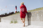 Lade dir das Bild in den Galerie-Viewer, Hoodiekleid rot mit Wow -Sonne
